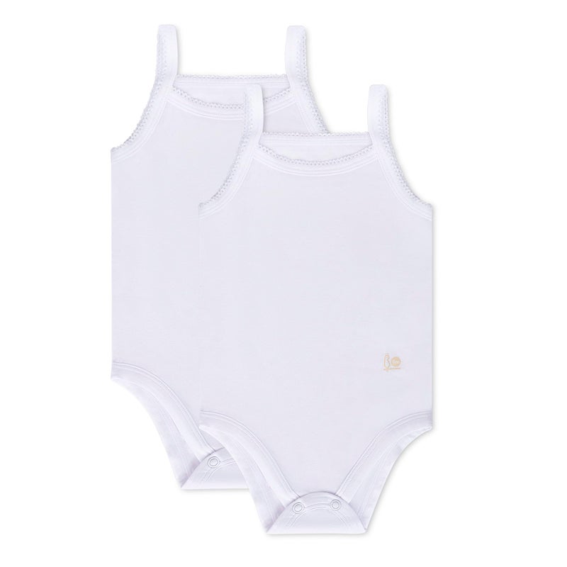 Feathers Baby Girls 100% cotton super soft One-piece Bodysuits 2-Pack - Image 1